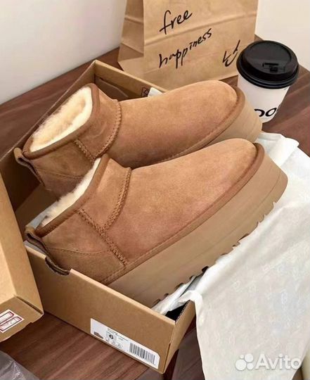 Ugg женские на платформе коричневые