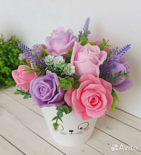 Букет из мыльных роз