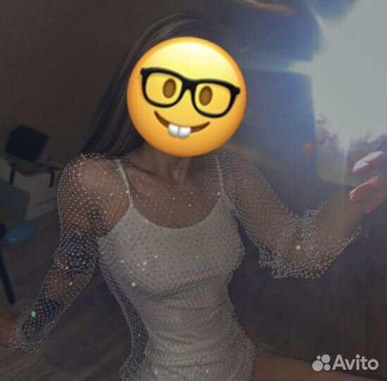 Платье сетка со стразами