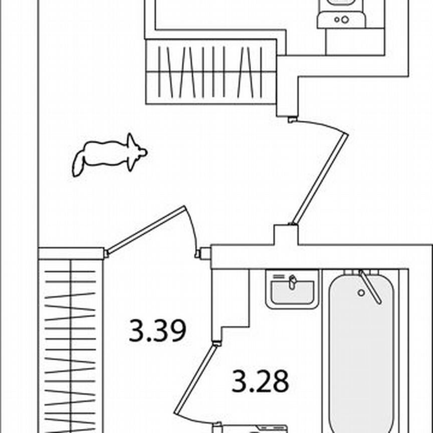 1-к. квартира, 41,9 м², 3/9 эт.