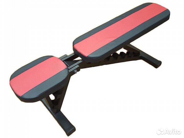 Скамья для Жима штанги лежа Профи - Черно-Красная