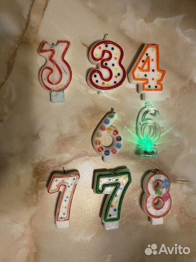 Свечи на торт 3 4 6 7 8 лет
