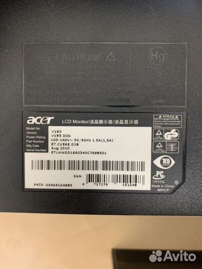 Монитор acer v193