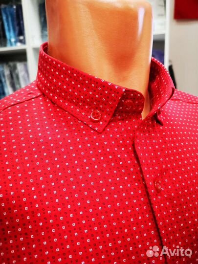 Рубашка мужская рубашка стрейч приталенная Турция