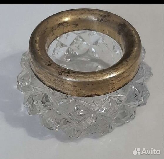 Хрустальные солонки с серебряным ободком