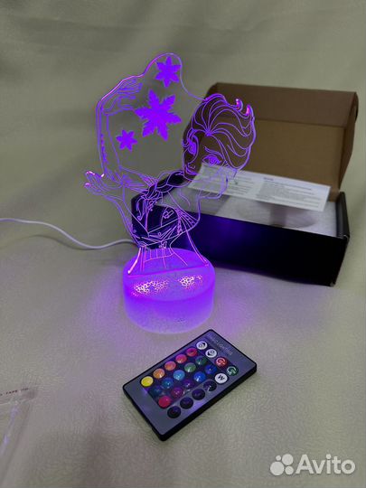 3D ночник детский (принцесса Эльза)