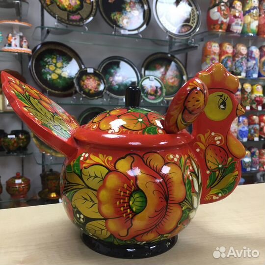 Сахарница хохлома курочка/ петушок
