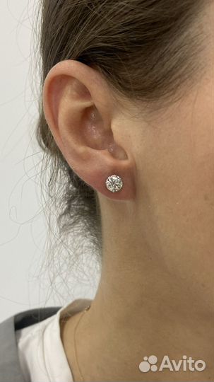 Пусеты с бриллиантами 1.6 ct