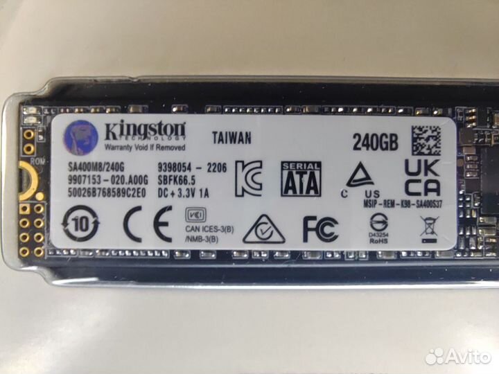 SSD 240GB M.2 2280 ngff kingston A400 Новый
