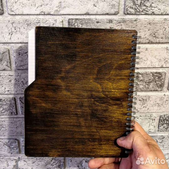 Блокнот с деревянной обложкой