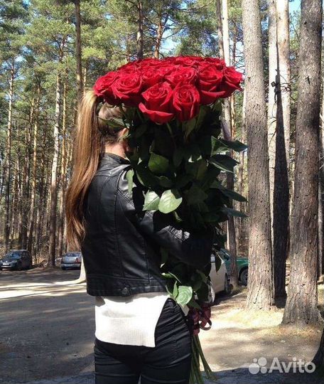 Высокие розы букет 100 см, 110 см, 120 см, 130 см