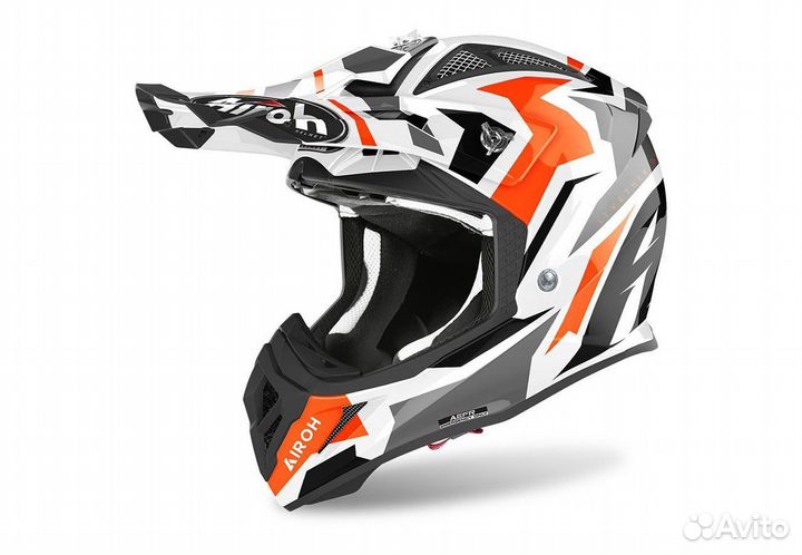 Шлем кроссовый airoh Aviator ACE Swoop orange glos