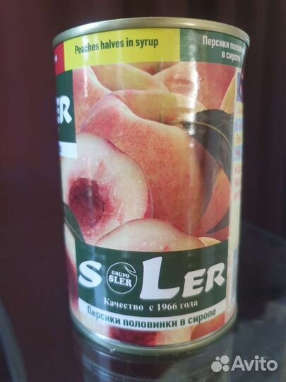 Персики в сиропе 425мл sler