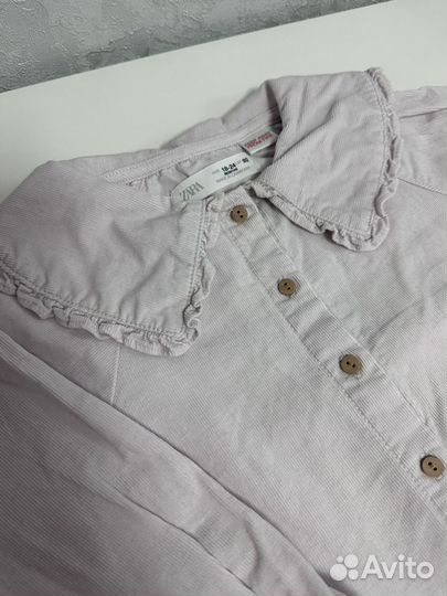 Вельветовая рубашка zara для девочки 92
