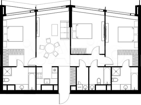 3-к. квартира, 109,1 м², 63/85 эт.