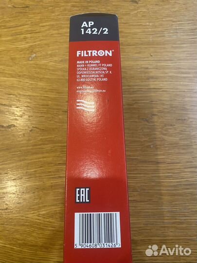 Воздушный фиьтр Filtron ap 142/2