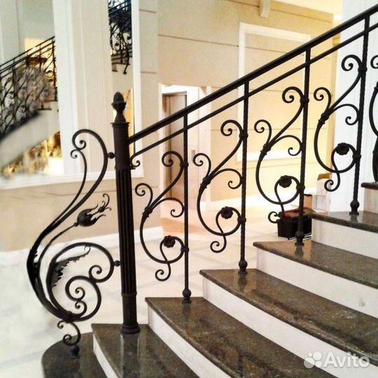 Кованые перила для лестниц с гарантией 5 лет