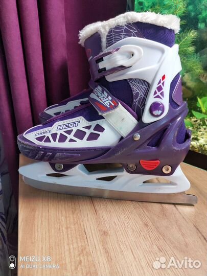Коньки раздвижные для девочки р-р 33-36