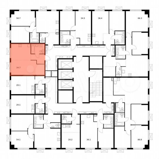 1-к. квартира, 34,7 м², 20/20 эт.