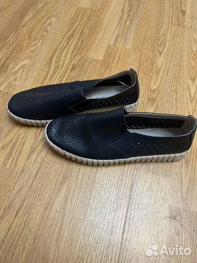 Слипоны кожаные