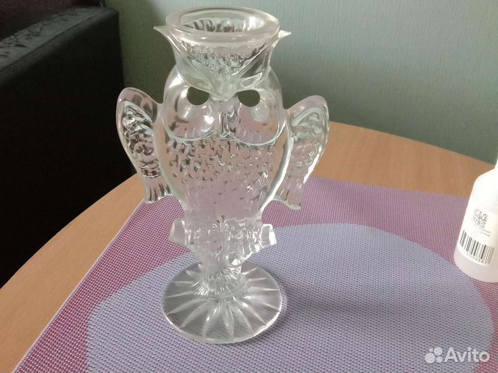 Сова подсвечник,хрусталь