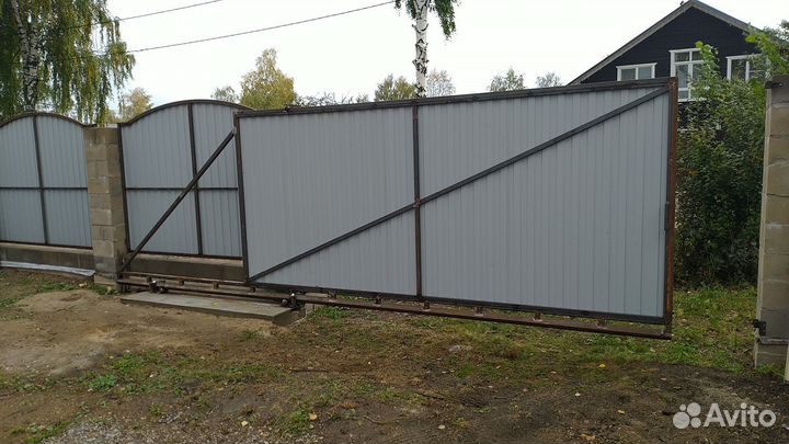 Откатные ворота с установкой
