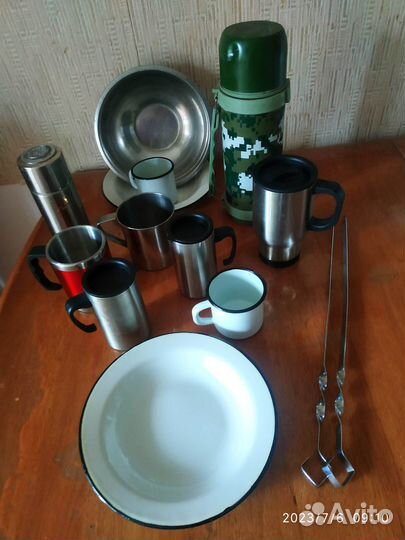 Колба для термоса,термос,тарелки,шампура,кастрюля