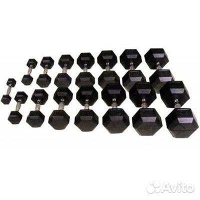 Гантели GLT HEX 20 пар гексоганальные от 2,5 до 50