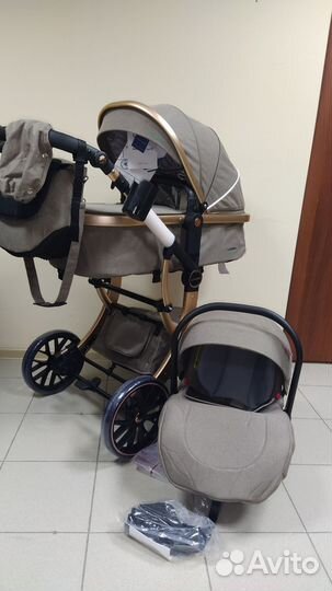 Новая коляска Luxmom 601A- 3в1(карамель)
