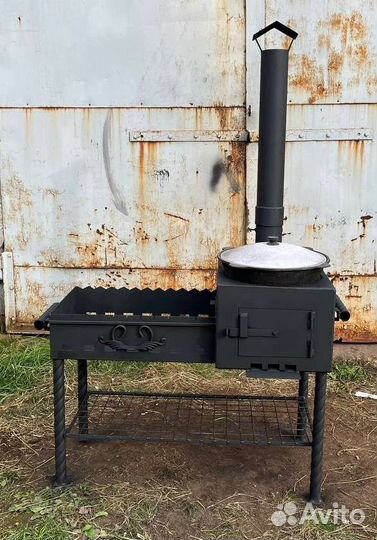 Мангал с печкой под казан