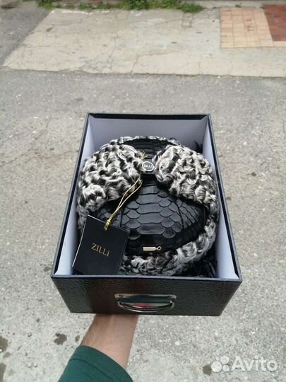 Ушанка каракуль питон