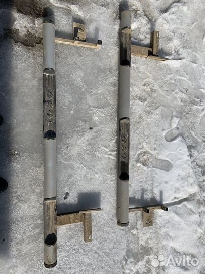 Защита порогов с накладками