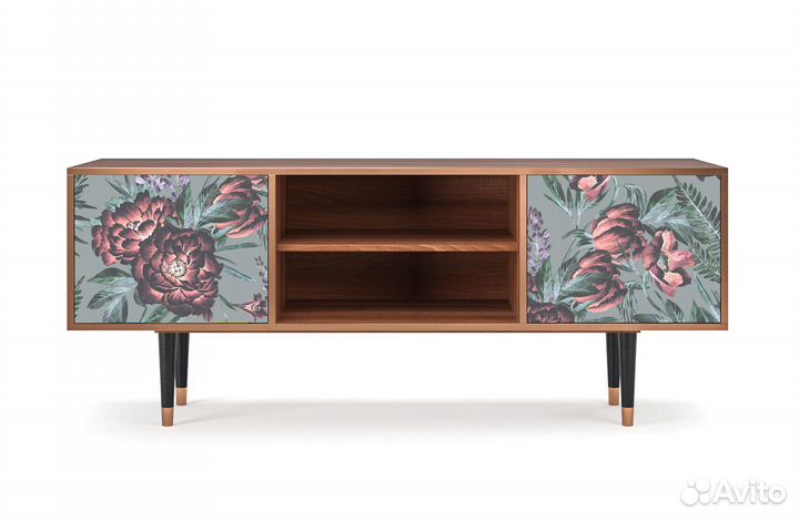 Тв-тумба T2 - Орех - Light Peonies