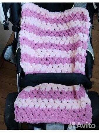 Детский плюшевый пледик в коляску