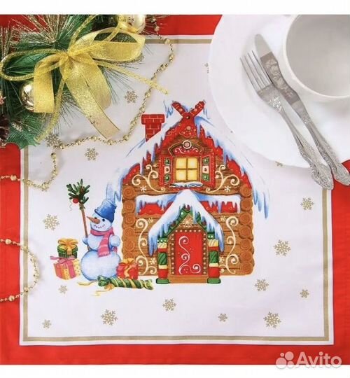 Столовый набор, новогодний, скатерть и салфетки