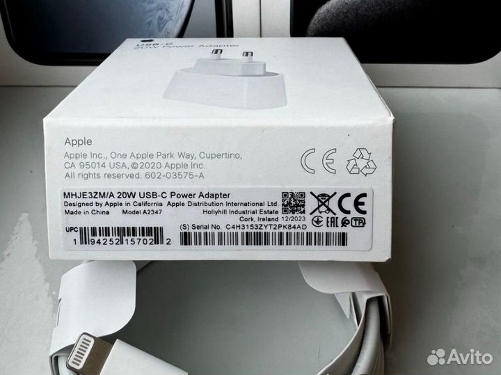 Блок Питания Apple 20w + Кабель Linghting Type-C