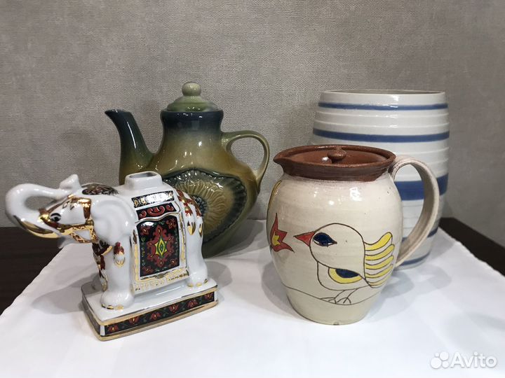 Чайница Слон, кувшин, молочник