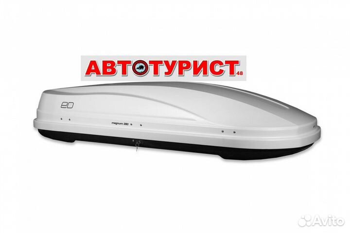 Бокс на крышу Евродеталь 390 белый глянец 