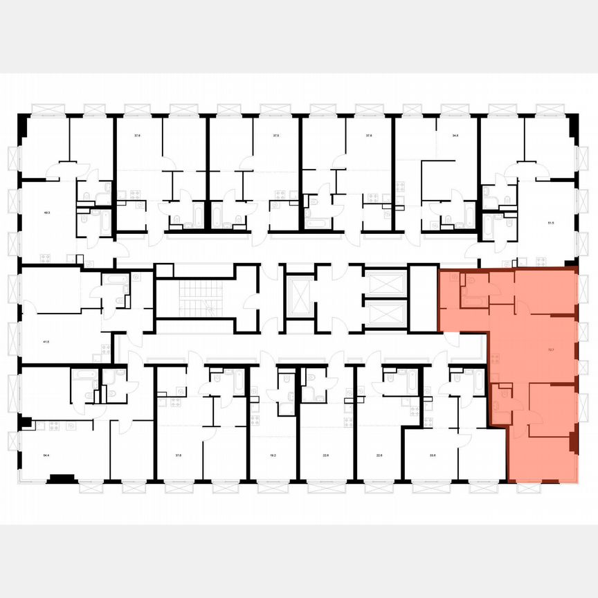 3-к. квартира, 72,7 м², 18/20 эт.