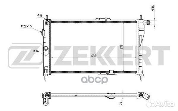 Радиатор охл. дв. Daewoo Espero (klej) 95- mk13