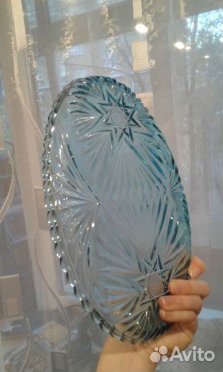 Блюдо купоросное стекло СССР