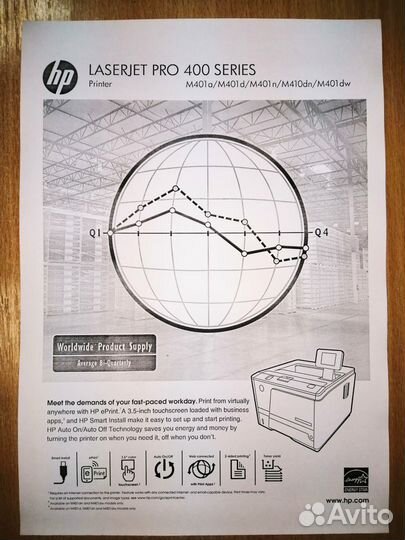 Принтер HP m401 dn. Есть почти новый. Гарантия