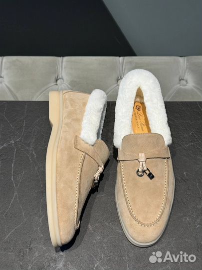 Лоферы меховые Loro Piana