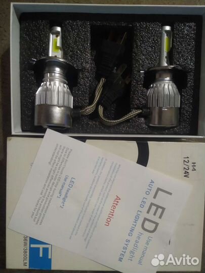 Лампа светодиодная H4/Led C6 12/24V, 6000K 3800Lm