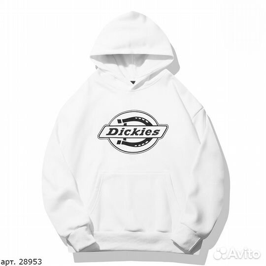 Худи Dickies белое с логотипом на груди