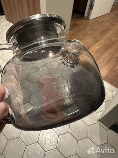 Заварочный чайник стеклянный (дымчатый)