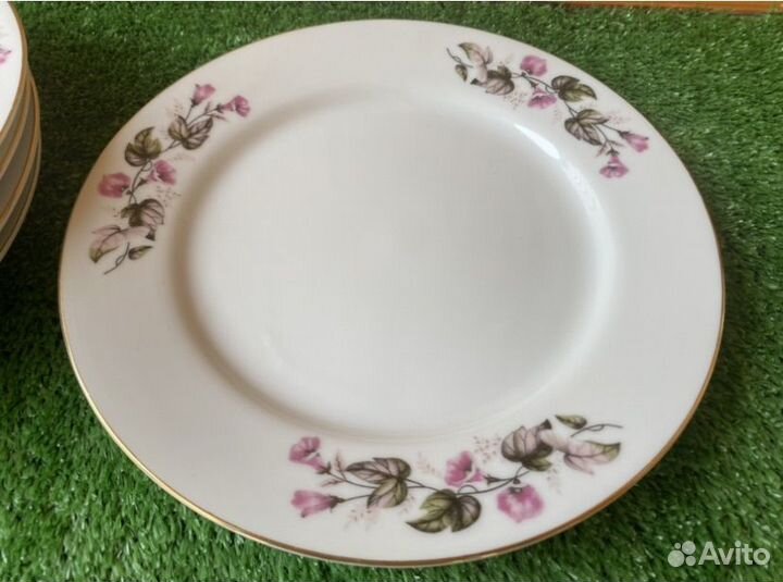 Тарелки роза Дулево СССР Япония Блюдца