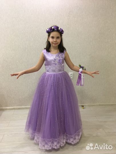 Бальное платье для девочки нарядное пышное 140 146