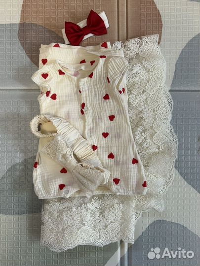 Костюм муслиновый на выписку