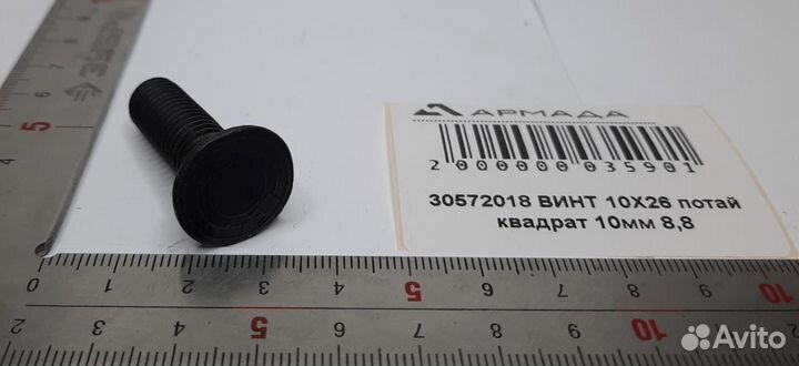 30572018 винт 10*26 квадрат 10мм 8,8 Monosem